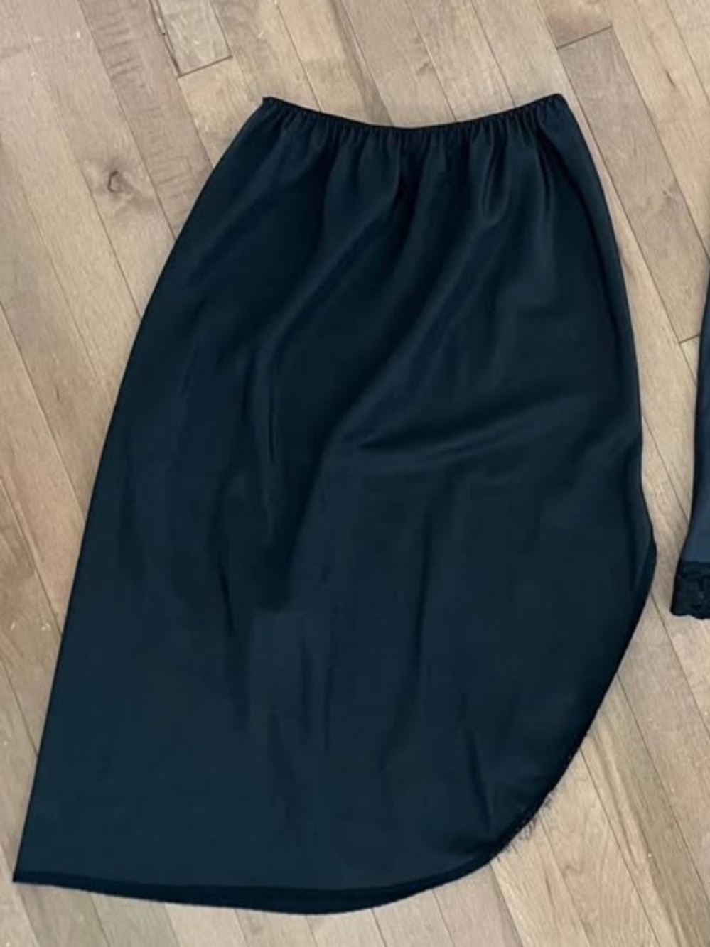 Vintage Bloomingdale’s Lingerie Asymmetrical Black Skirt Slip